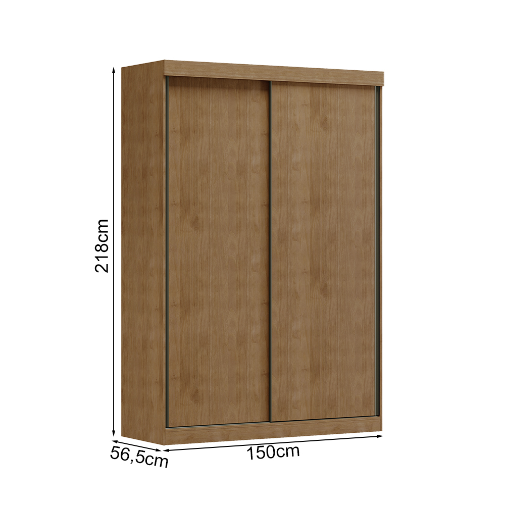Guarda Roupa 2P Deslizantes Madeira Maciça 150 cm 1450 Freijo Milani Store