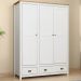 Guarda Roupa 3P 2G Madeira Maciça 136 cm 9104 Branco Freijo Milani Store