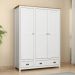 Guarda Roupa 3P 2G Madeira Maciça 136 cm 9104 Branco Freijo Milani Store