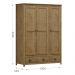 Guarda Roupa 3P 2G Madeira Maciça 136 cm 9104 Freijo Milani Store