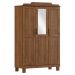 Guarda Roupa 3P Espelho 115 cm 1281 Castanho Milani Store