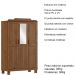 Guarda Roupa 3P Espelho 115 cm 1281 Castanho Milani Store