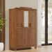 Guarda Roupa 3P Espelho 115 cm 1281 Castanho Milani Store