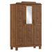 Guarda Roupa 3P Espelho Com Aplique 115 cm 1271 Castanho Milani Store