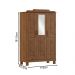 Guarda Roupa 3P Espelho Com Aplique 115 cm 1271 Castanho Milani Store