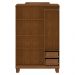 Guarda Roupa 3P Espelho Com Aplique 115 cm 1271 Castanho Milani Store