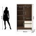 Guarda Roupa 4 Portas Espelho 102 cm 10090 Imbuia Champanhe VLR