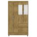 Guarda Roupa 4 Portas Espelho 102 cm 10090 Nature VLR