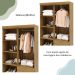 Guarda Roupa 4 Portas Espelho 102 cm 10090 Nature VLR