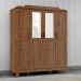 Guarda Roupa 4 Portas Espelho 152 cm 1282 Castanho Milani Store