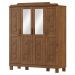 Guarda Roupa 4 Portas Espelho Com Aplique 152 cm 1272 Castanho Milani Store