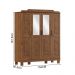 Guarda Roupa 4 Portas Espelho Com Aplique 152 cm 1272 Castanho Milani Store