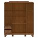 Guarda Roupa 4 Portas Espelho Com Aplique 152 cm 1272 Castanho Milani Store