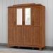 Guarda Roupa 4 Portas Espelho Com Aplique 152 cm 1272 Castanho Milani Store