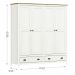 Guarda Roupa 4P 2G Madeira Maciça 176 cm 9105 Branco Freijo Milani Store