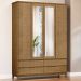 Guarda Roupa 4P 4G Espelho MDF 160 cm 2813 Freijo Milani Store