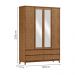 Guarda Roupa 4P 4G Espelho MDF 160 cm 2813 Freijo Milani Store