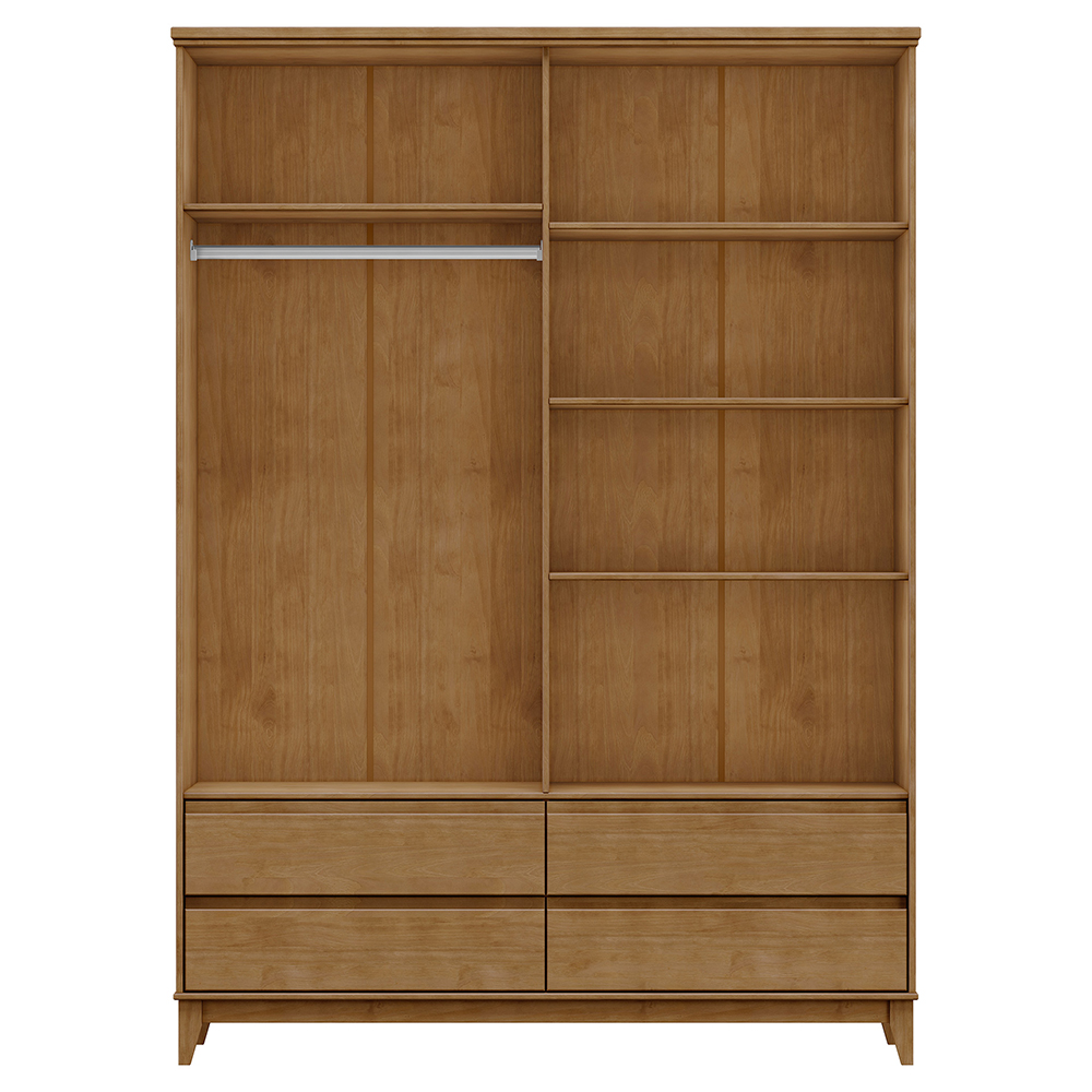 Guarda Roupa 4P 4G Espelho MDF 160 cm 2813 Freijo Milani Store