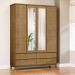 Guarda Roupa 4P 4G Espelho MDF 160 cm 2813 Freijo Milani Store