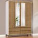 Guarda Roupa 4P 4G Espelho MDF 160 cm 2813 Off White Freijo Milani Store