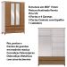 Guarda Roupa 4P 4G Espelho MDF 160 cm 2813 Off White Freijo Milani Store