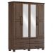 Guarda Roupa 4P 4G Espelho Madeira Maciça 168 cm 2252 Cafe Milani Store