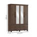 Guarda Roupa 4P 4G Espelho Madeira Maciça 168 cm 2252 Cafe Milani Store