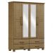 Guarda Roupa 4P 4G Espelho Madeira Maciça 168 cm 2252 Freijo Milani Store
