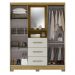 Guarda Roupa 4P Com Espelho Capelinha RG139 Marrocos Off White MXM