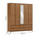 Guarda Roupa 5P 6G Espelho MDF 200 cm 2814 Freijo Milani Store