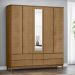 Guarda Roupa 5P 6G Espelho MDF 200 cm 2814 Freijo Milani Store