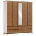 Guarda Roupa 5P 6G Espelho MDF 200 cm 2814 Off White Freijo Milani Store