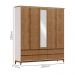 Guarda Roupa 5P 6G Espelho MDF 200 cm 2814 Off White Freijo Milani Store
