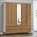 Guarda Roupa 5P 6G Espelho MDF 200 cm 2814 Off White Freijo Milani Store