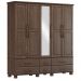 Guarda Roupa 5P 6G Espelho Madeira Maciça 208 cm 2253 Cafe Milani Store