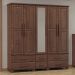 Guarda Roupa 5P 6G Espelho Madeira Maciça 208 cm 2253 Cafe Milani Store