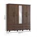 Guarda Roupa 5P 6G Espelho Madeira Maciça 208 cm 2253 Cafe Milani Store