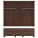 Guarda Roupa 5P 6G Espelho Madeira Maciça 208 cm 2253 Cafe Milani Store