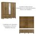 Guarda Roupa 5P 6G Espelho Madeira Maciça 208 cm 2253 Freijo Milani Store