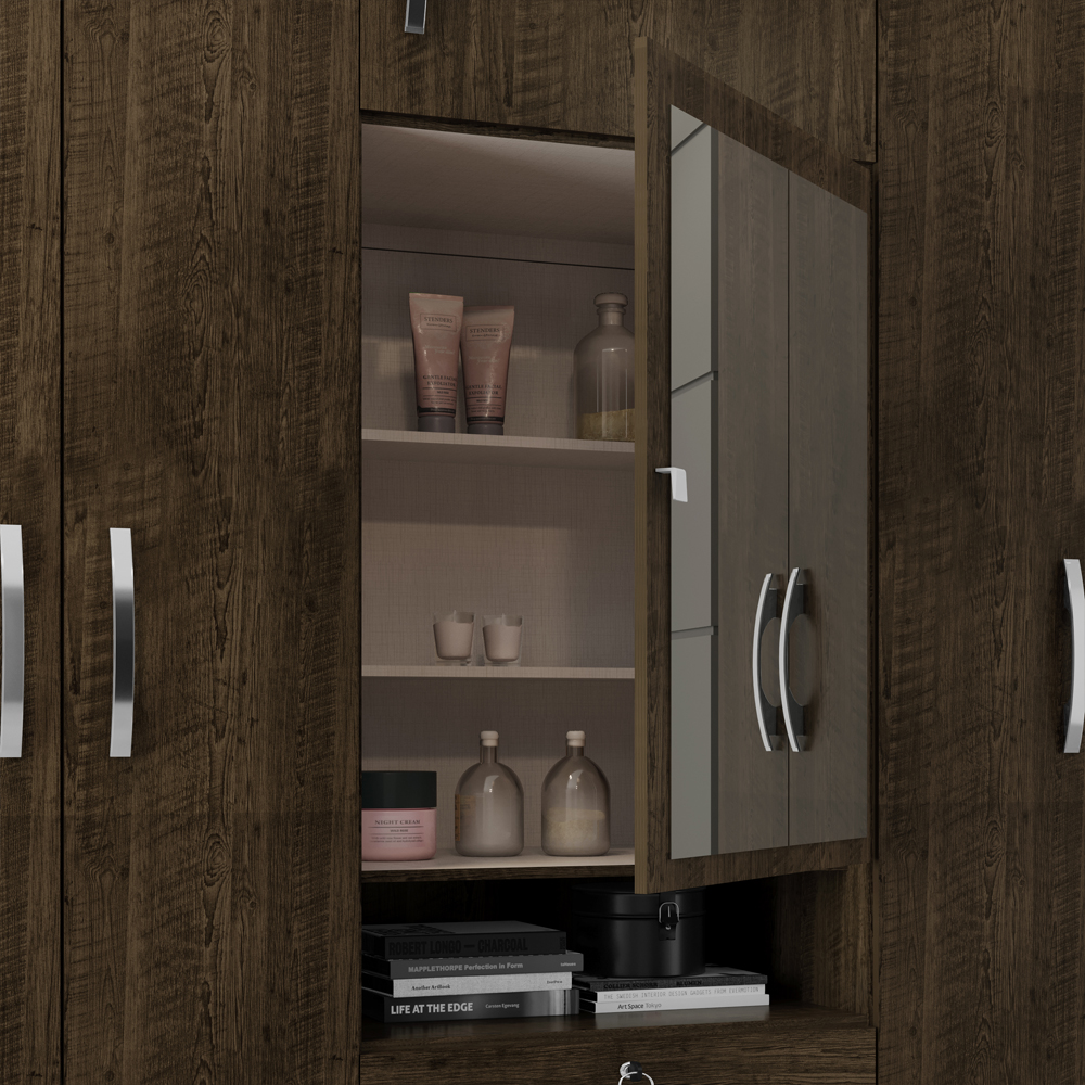 Guarda Roupa 6P 3G Espelho 180 cm 6542 Malbec INCP