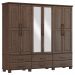Guarda Roupa 6P 6G Espelho Madeira Maciça 248 cm 2254 Cafe Milani Store