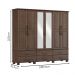 Guarda Roupa 6P 6G Espelho Madeira Maciça 248 cm 2254 Cafe Milani Store