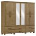 Guarda Roupa 6P 6G Espelho Madeira Maciça 248 cm 2254 Freijo Milani Store
