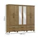 Guarda Roupa 6P 6G Espelho Madeira Maciça 248 cm 2254 Freijo Milani Store