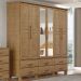 Guarda Roupa 6P 6G Espelho Madeira Maciça 248 cm 2254 Freijo Milani Store