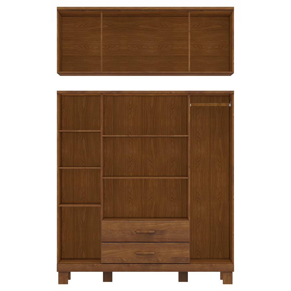 Guarda Roupa 8P 2G Espelho 150 cm 1285 Castanho Milani Store