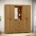 Guarda Roupa Capela Madeira Maciça 4P 3G 183 cm 1143 Freijo Milani Store
