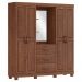 Guarda Roupa Capela Madeira Maciça 4P 3G 183 cm 1143 Imbuia Milani Store