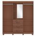 Guarda Roupa Capela Madeira Maciça 4P 3G 183 cm 1143 Imbuia Milani Store
