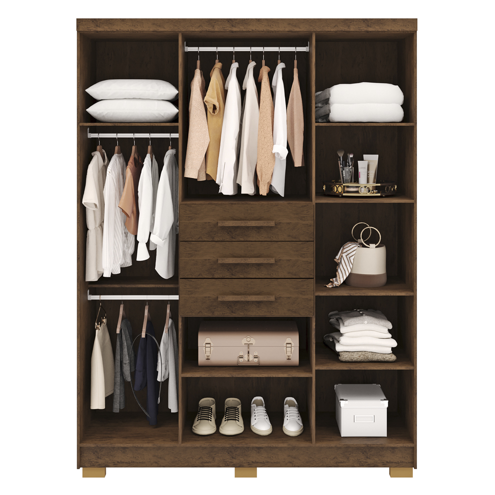 Guarda Roupa Casal 151 cm 6 Portas 3G 10020 Imbuia VLR